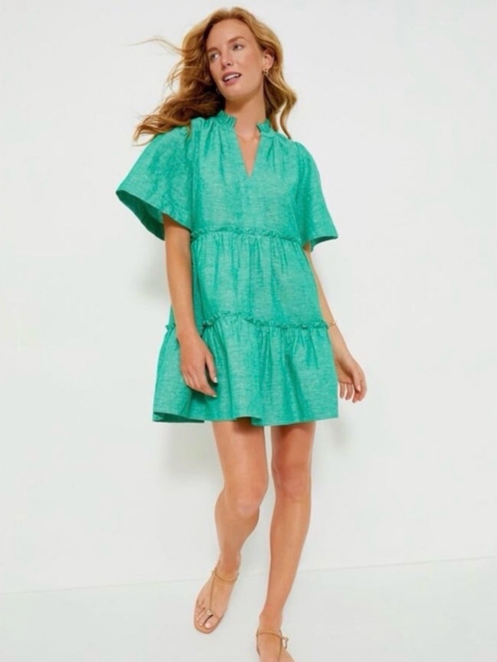 Tuckernuck Crawford Dress in Sea Green linen blend women’s Sz XXL